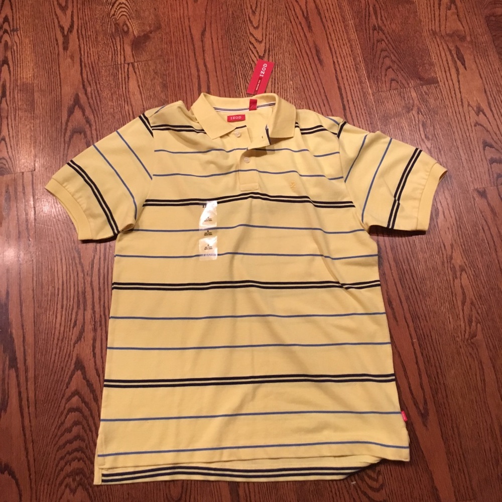 Izod yellow striped polo