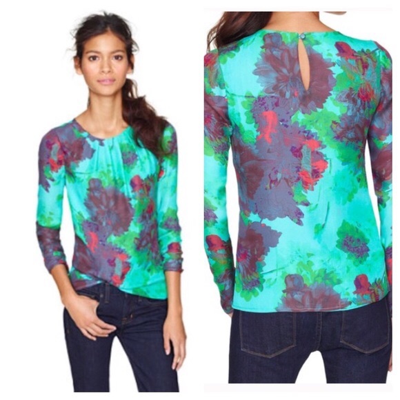 J. Crew Tops - ❤️One Day Sale❤️NWT J Crew Silk Blouse in Floral