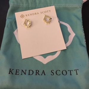 Kirstie stud earrings--ivory mother of pearl