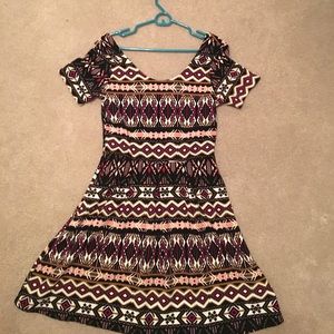 Aztec print day dress
