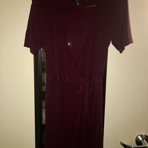 Maroon wrap around dress never worn but tag missin Maroon wrap around dress never worn but tag missin
