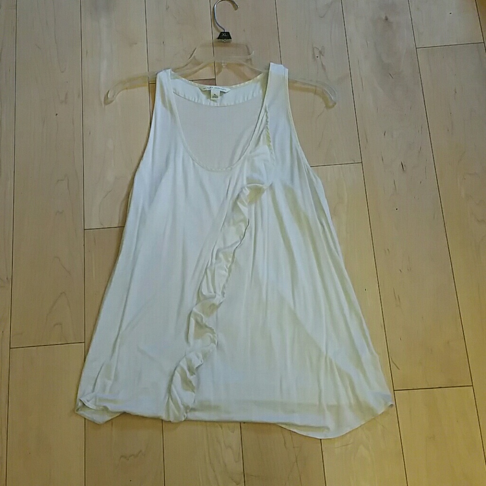 Long blouse with a slanted ruffle