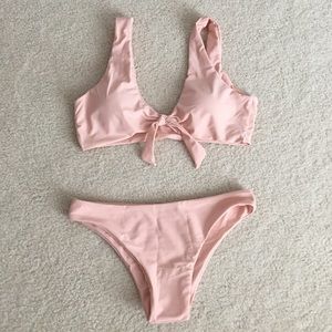 Bow Tie Scoop Neck Bikini Set