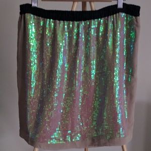 BCBG MaxAzria Pumice Silk Chiffon Sequin Skirt