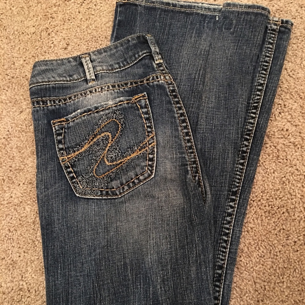 Silver denim jeans