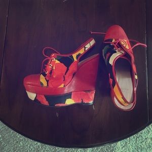 Stuart Weitzman tropical platform booties