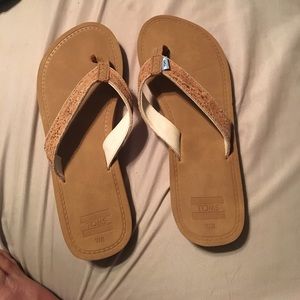 Toms cork flip flops