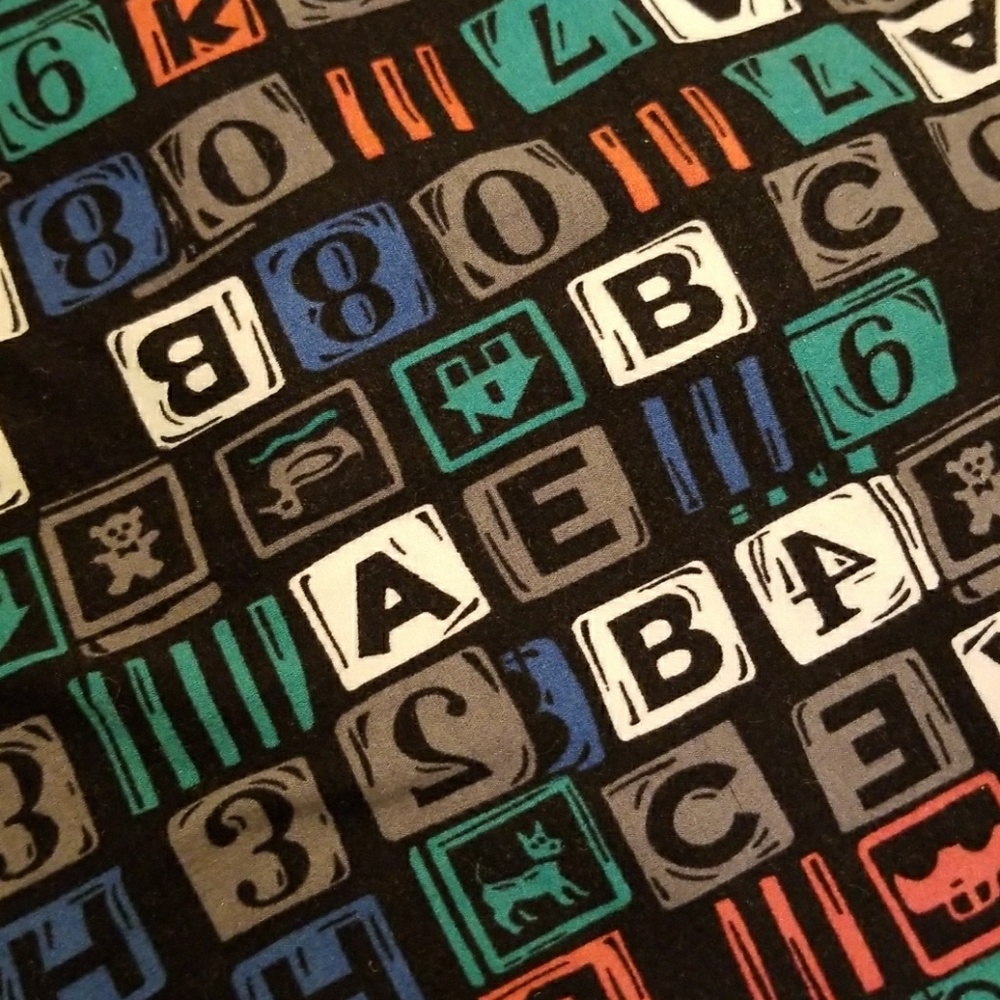 LulaRoe OS Block ABC Print Leggings