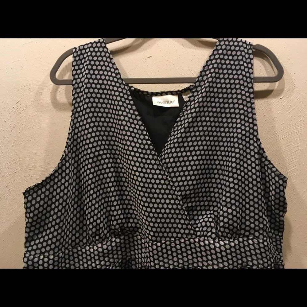 Avenue Sheer Dot Empire Waist Dress 22