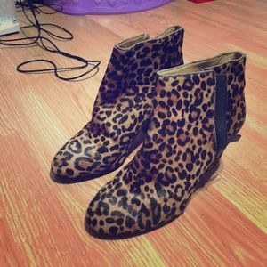 Leopard Nine West booties