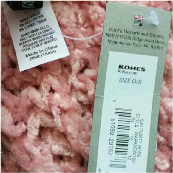 Dusty Rose Wine Peach Chunky Knit Infinity Scarf - Picture 4 of 4