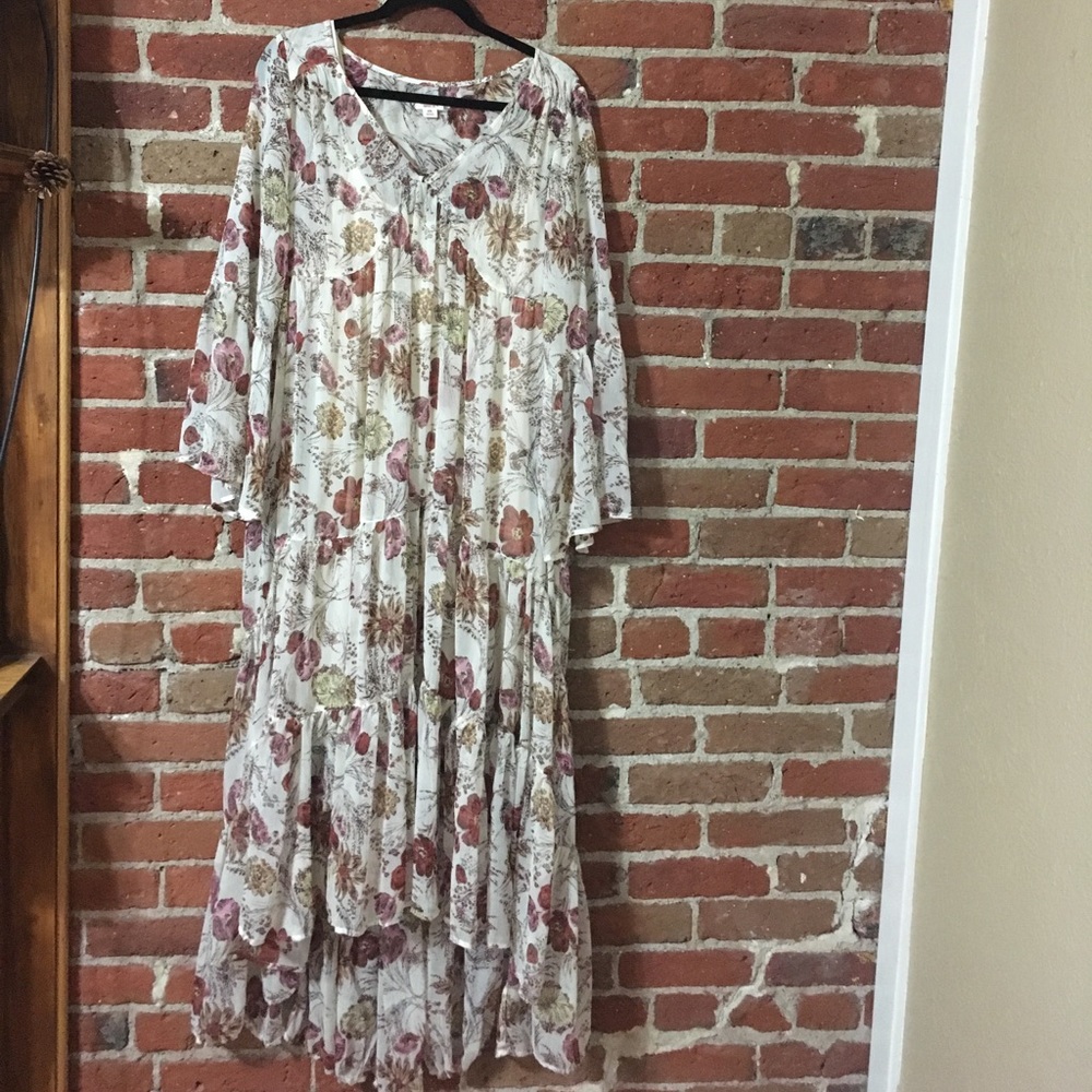 Floral, bohemian, high low dress