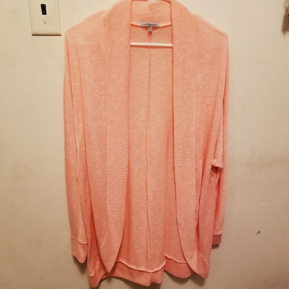 Bright & Comfy Pink Charlotte Russe Open Cardigan