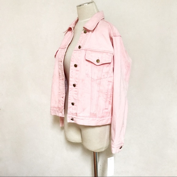 Honey Punch Jackets & Blazers - Oversized boxy distressed denim jeans jacket