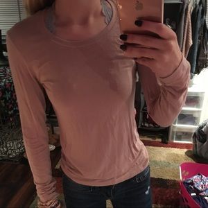 soft light pink long sleeve shirt
