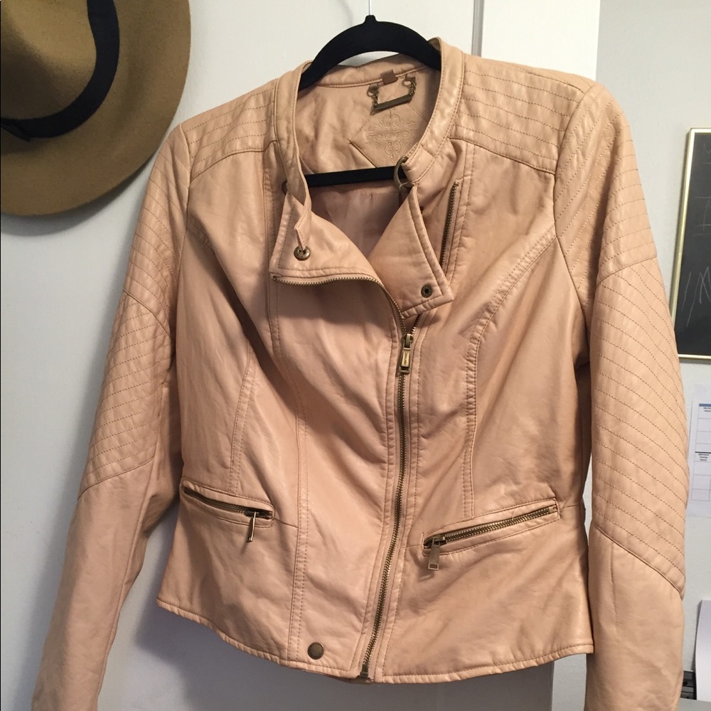 Tan faux leather jacket