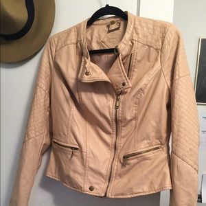 Tan faux leather jacket