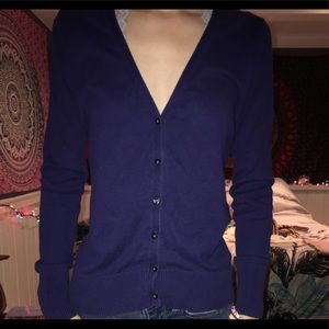 dark blue cardigan