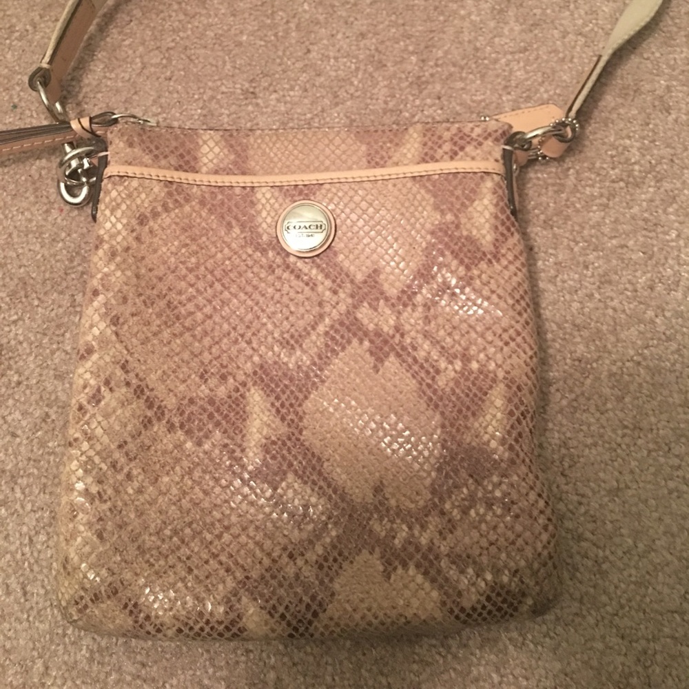 Coach snake skinned cross body purse