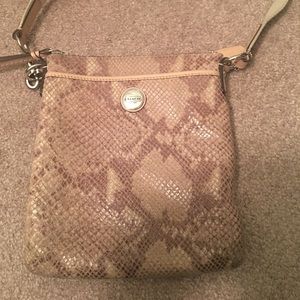 Coach snake skinned cross body purse