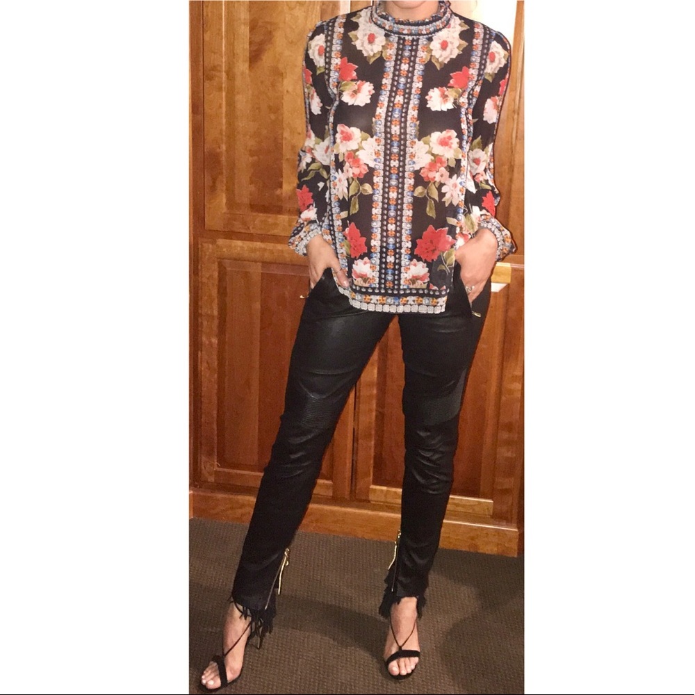 Balmain X H&M Leather Moto Skinny Pants