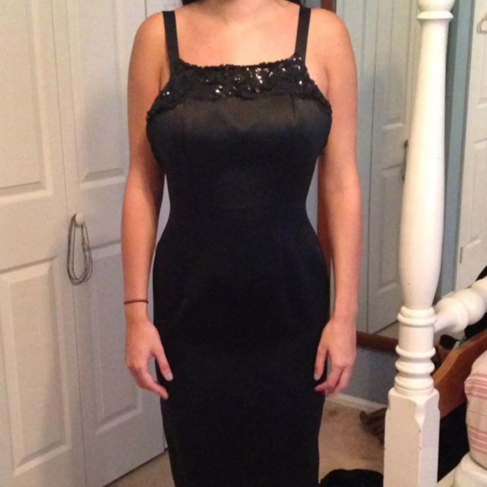 Gown, Black with sequins