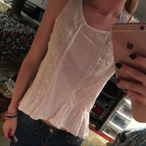 cream lace tank top