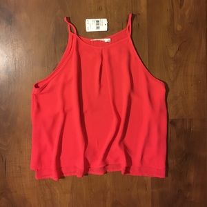 Lush High neck woven swing tank