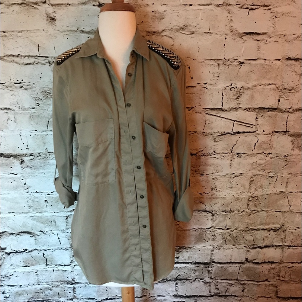 Metal / Army Zara Button Down