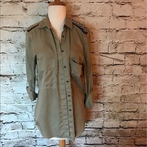 Metal / Army Zara Button Down