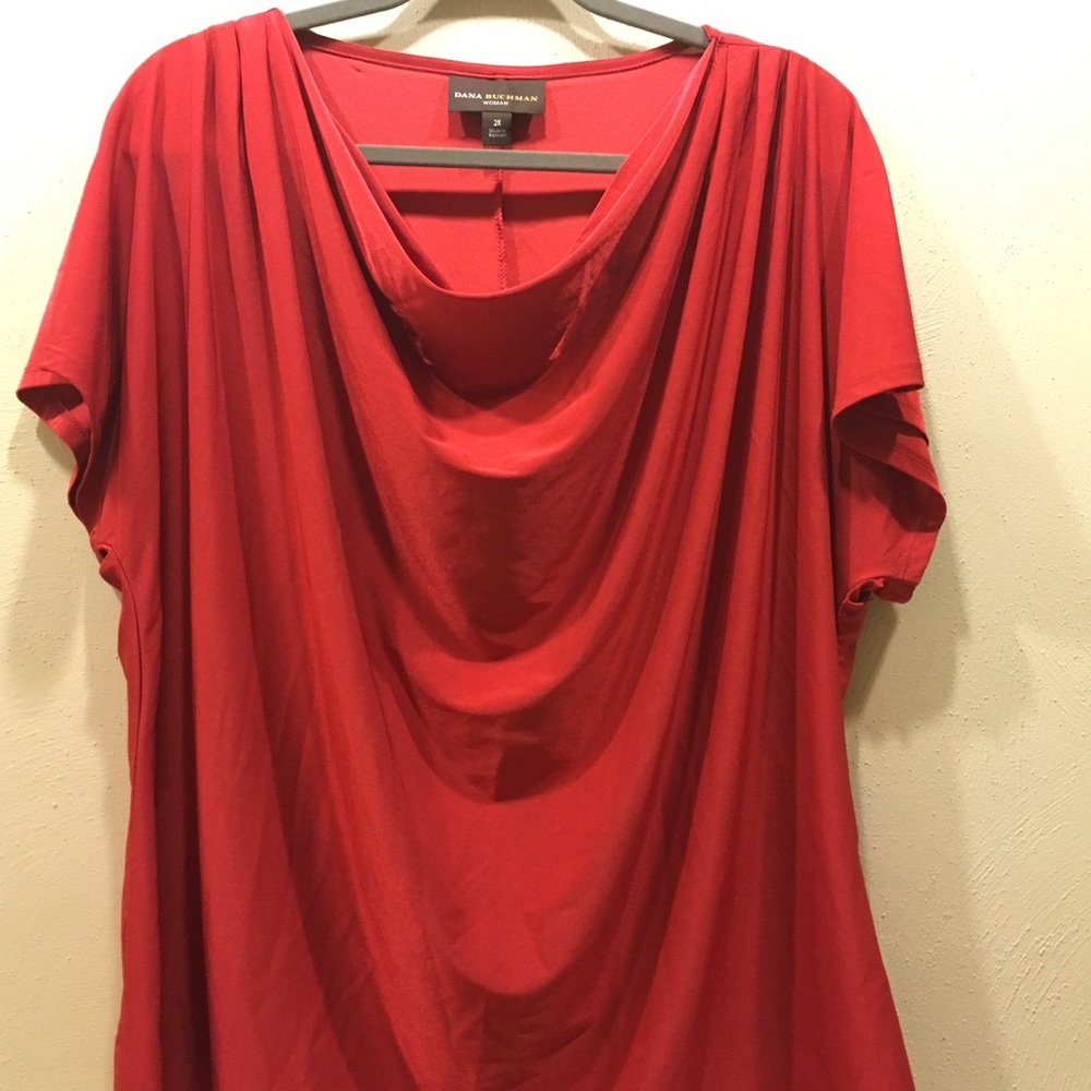 Sexy Red Scoop Neck Blouse