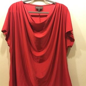 Sexy Red Scoop Neck Blouse