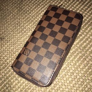 louis vuitton double zipper damier wallet