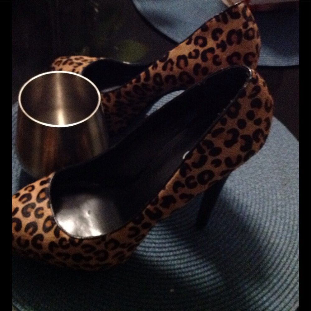 5inch leopard print platform shoes