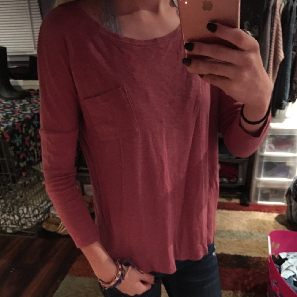 lavender pink quarter sleeve shirt