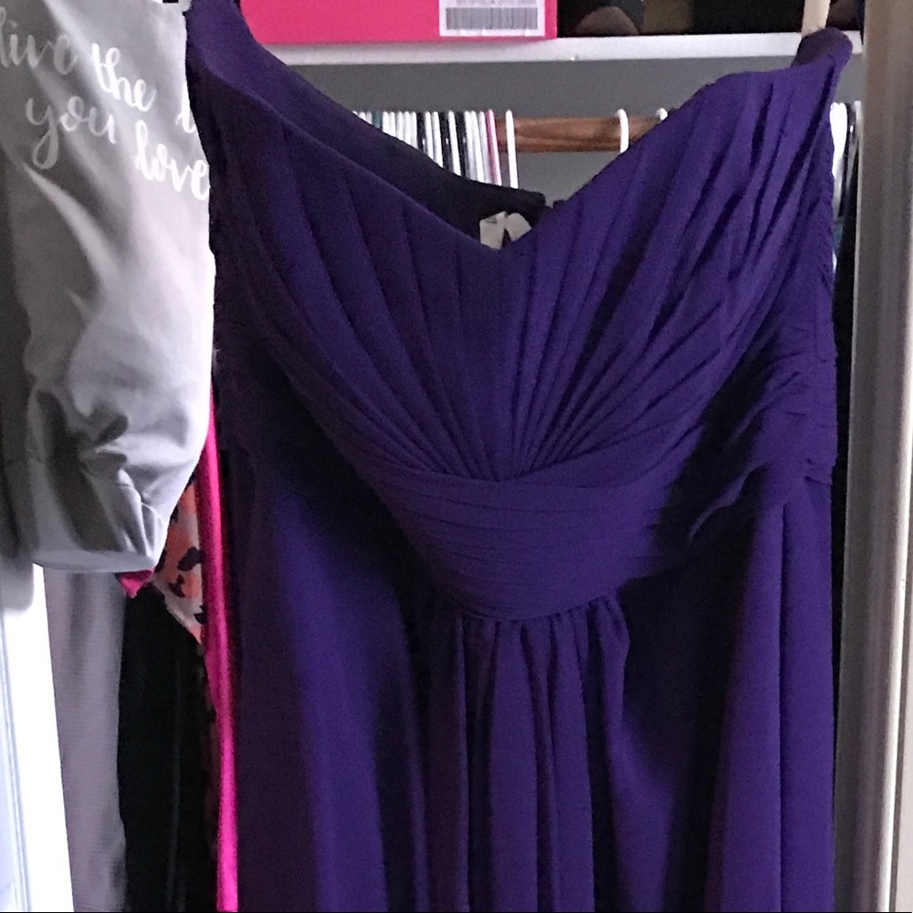 Dark Purple Strapless Davids Bridal Evening Gown