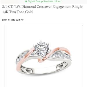 3/4 ct. two-tone engagement ring