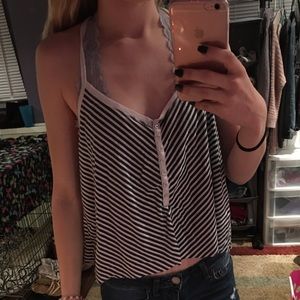 cute blue and white stripe tank