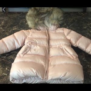Baby Gap Girls Pink Warmest Fur Lined Jacket.