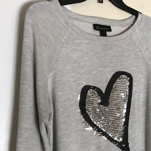 INC Sequin Heart Sweater