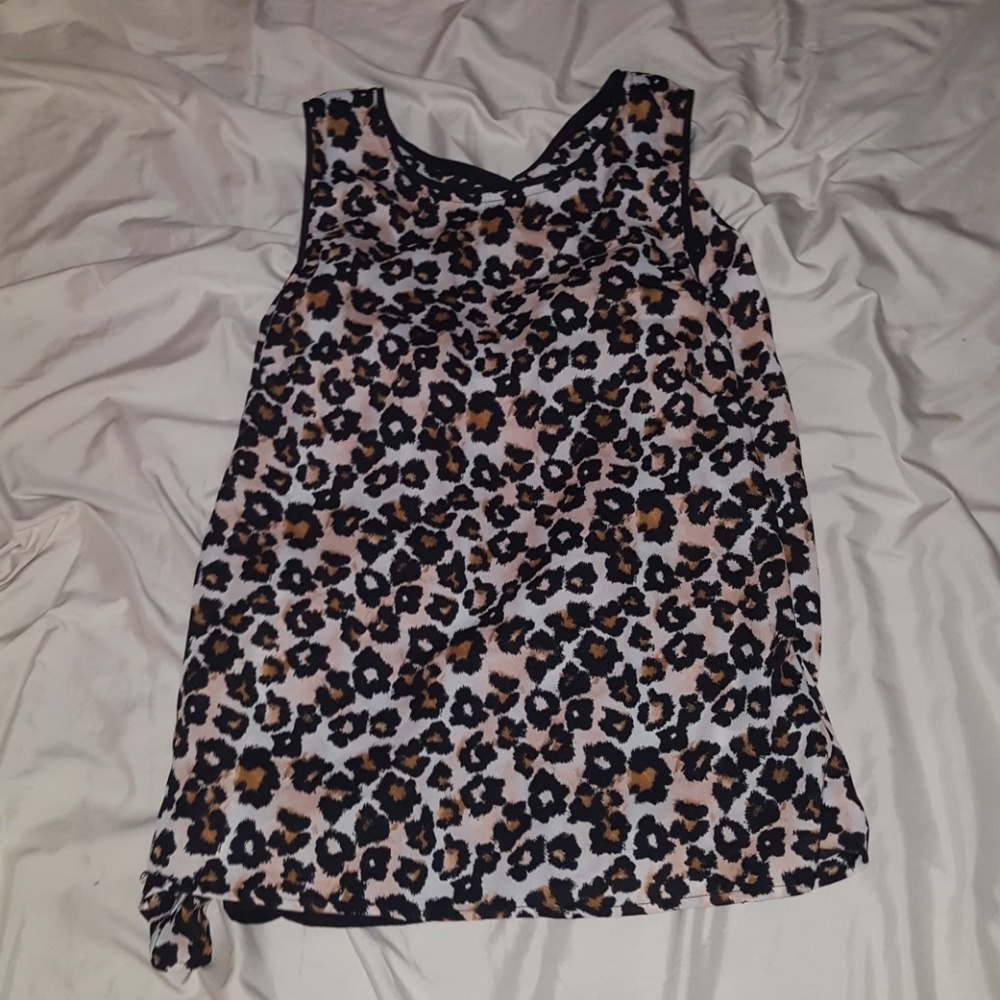 Leapord print sheer back tank