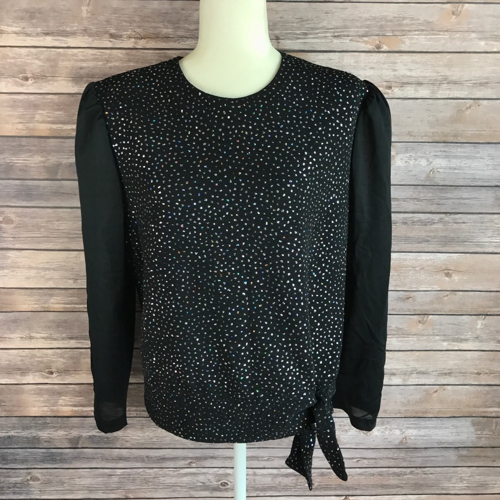Vintage Glittery Christmas Holiday Party Top