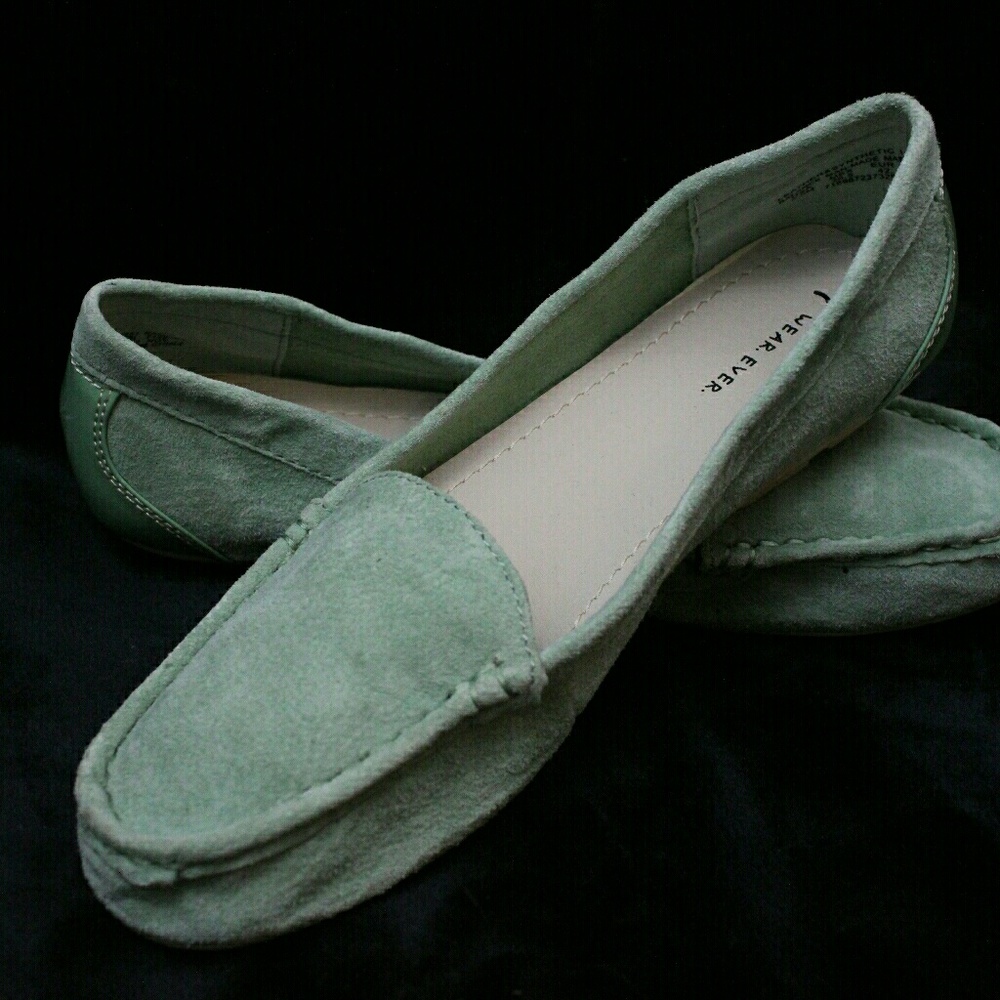 Sea green loafers