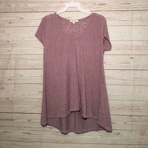 Casual Lavender Blouse/Short Sleeve