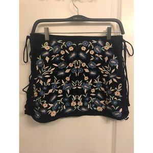 NWOT Zara floral embroidered mini skirt NWOT Zara floral embroidered mini skirt