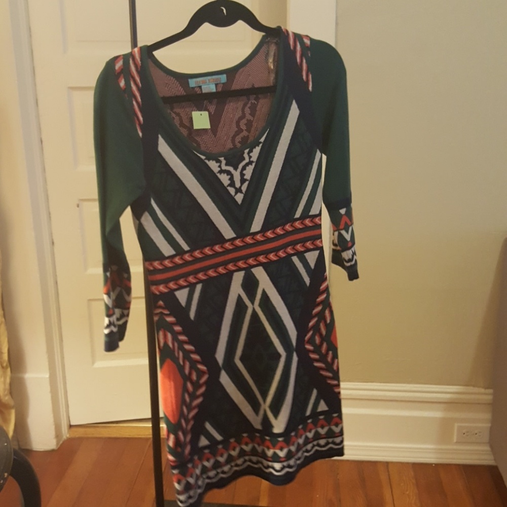 Flying Tomato geometric sweater dress S-M