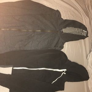 Zip ups grey and white Zip ups grey and white