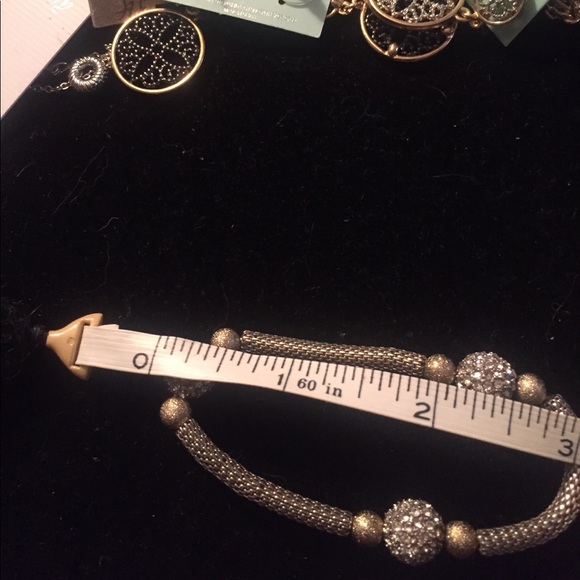 Silver stretch bracelet with pave balls - Picture 2 of 4