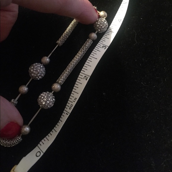 Silver stretch bracelet with pave balls - Picture 3 of 4