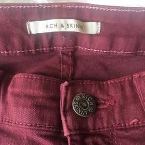 Maroon skinny jeans